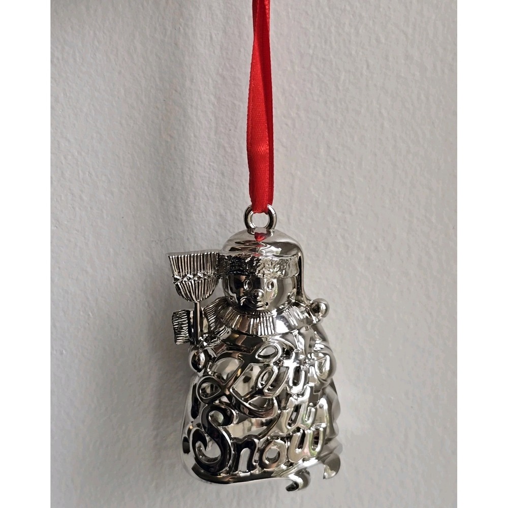 Lenox Holiday "Snowmen" Silverplate Ornament Set of 3‎ - Picture 4 of 11